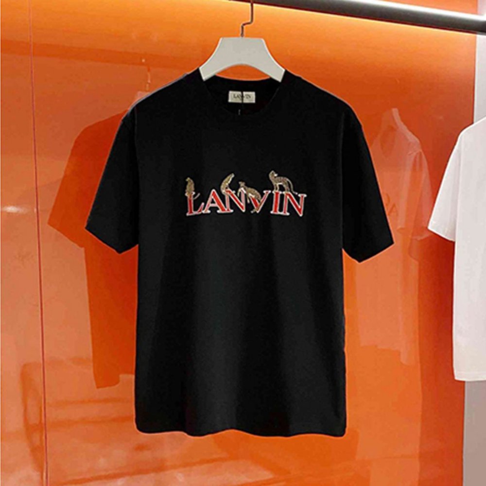 Lanvin T-Shirt Embroidery Tees- Short Sleeve Black